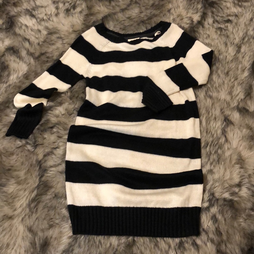 Tommy Girl Navy and Cream Sweater Dress